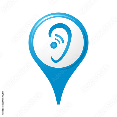 icône audition, logo, pictogramme, repère carte