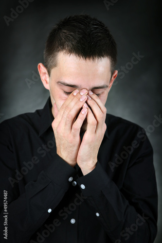 Wallpaper Mural Sad Young Man Portrait Torontodigital.ca