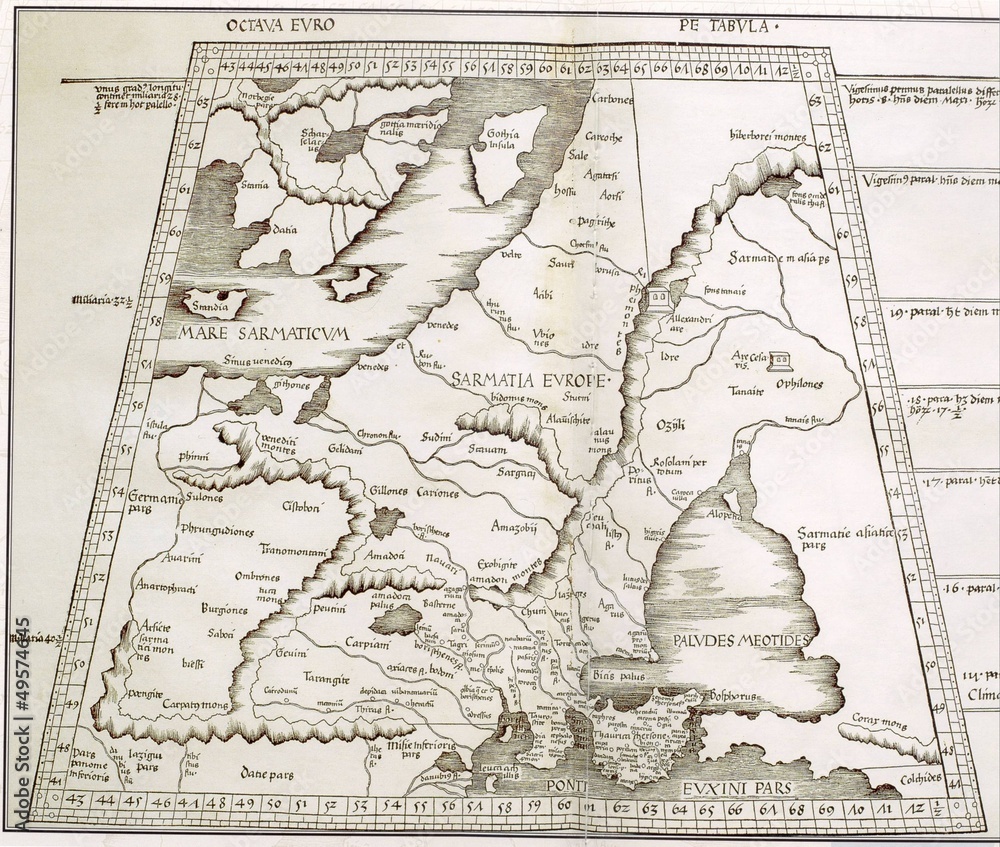 Naklejka premium Old Russia map
