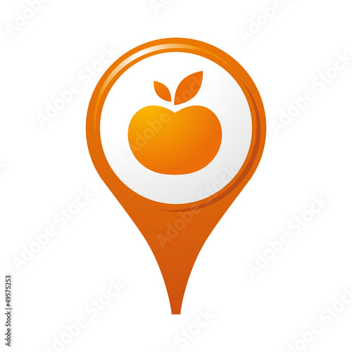 icône fruit, logo, pictogramme, repère carte