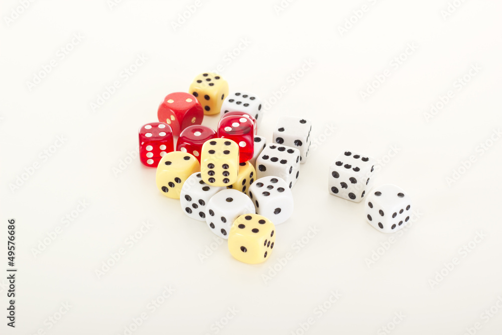 A lot of dice on the table A lot of dice on the table