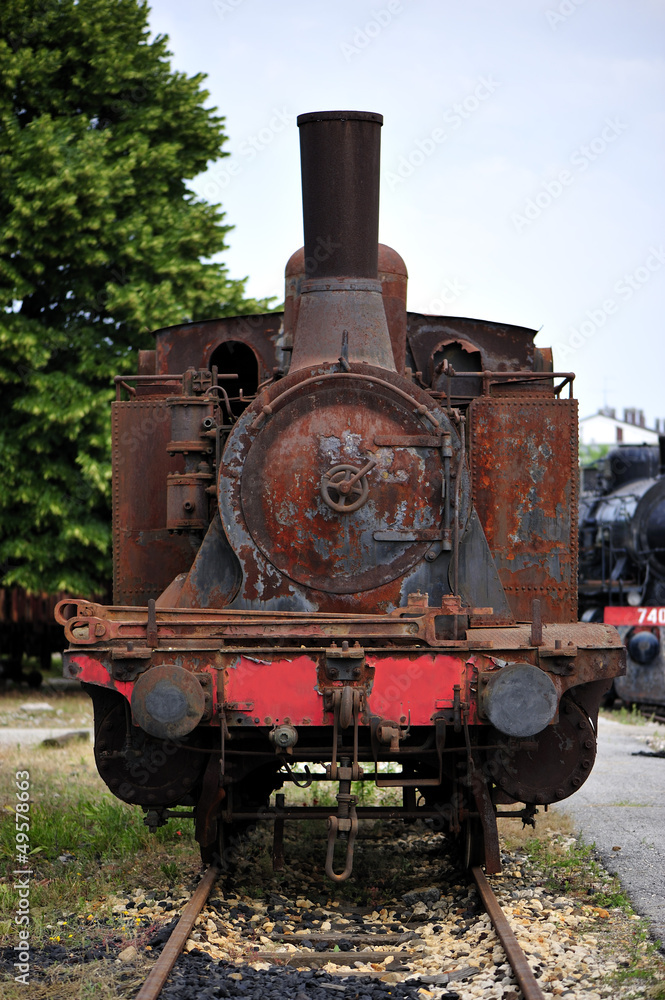 Naklejka premium Steam train abandoned