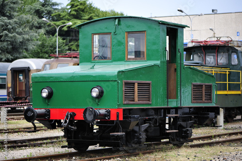 Small green locomotive