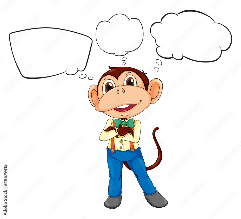 A male monkey with blank callouts A male monkey with blank callouts