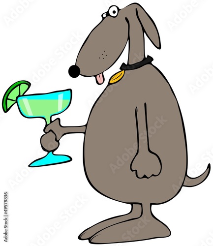 Dog holding a Margarita
