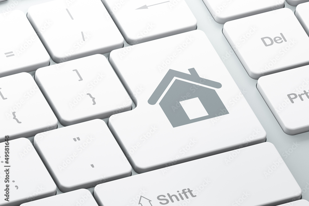 Finance concept: computer keyboard with Home Finance concept: computer keyboard with Home