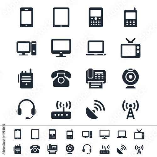 Communication device icons