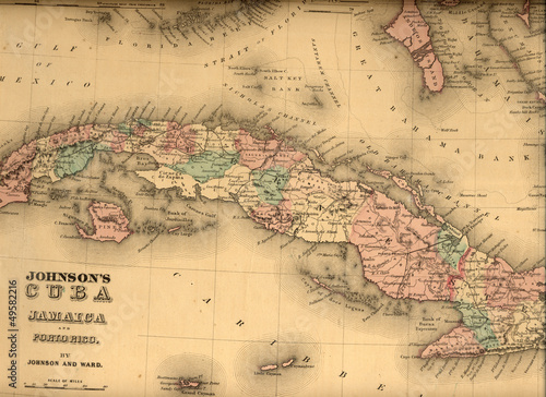 Photography Cuba old map