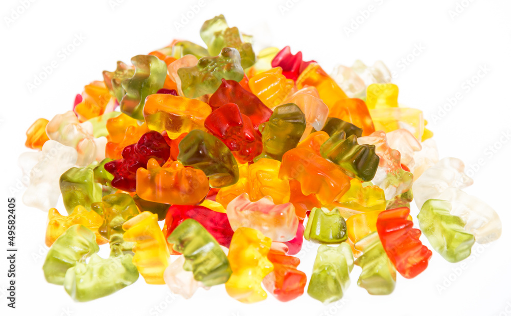 Heap of Gummi Bears isolated on white Heap of Gummi Bears isolated on white