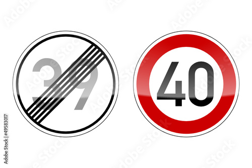 verkehrszeichen v2 geburtstag 39 40 I