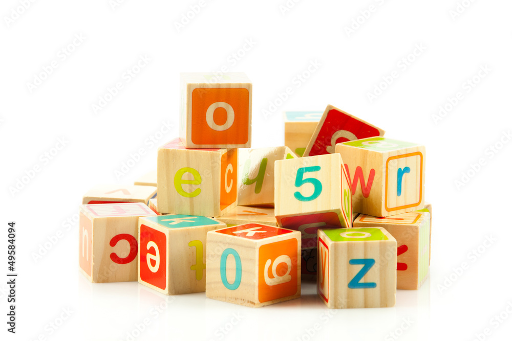 wooden toy cubes with letters. Wooden alphabet blocks. wooden toy cubes with letters. Wooden alphabet blocks.