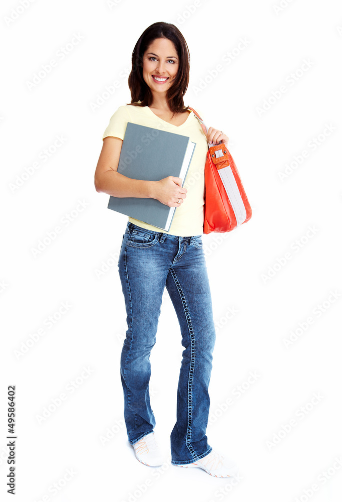 Young woman student with the book. Young woman student with the book.