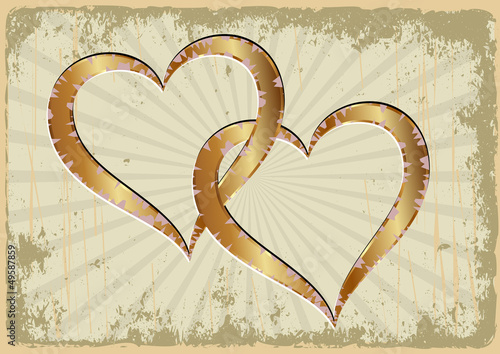 grunge background with hearts photo