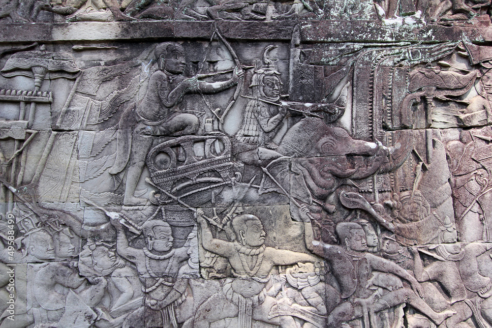 Fresque temple d' Angkor