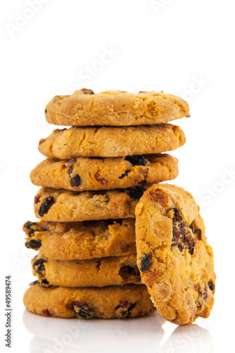 Cookies with chocolate and raisins