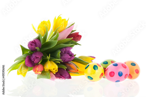 Photography Painted easter eggs with flowers