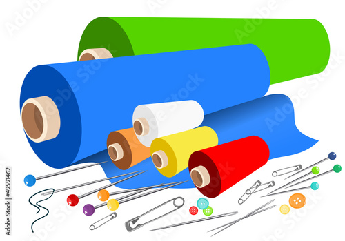 Vector fabric sewing accessories