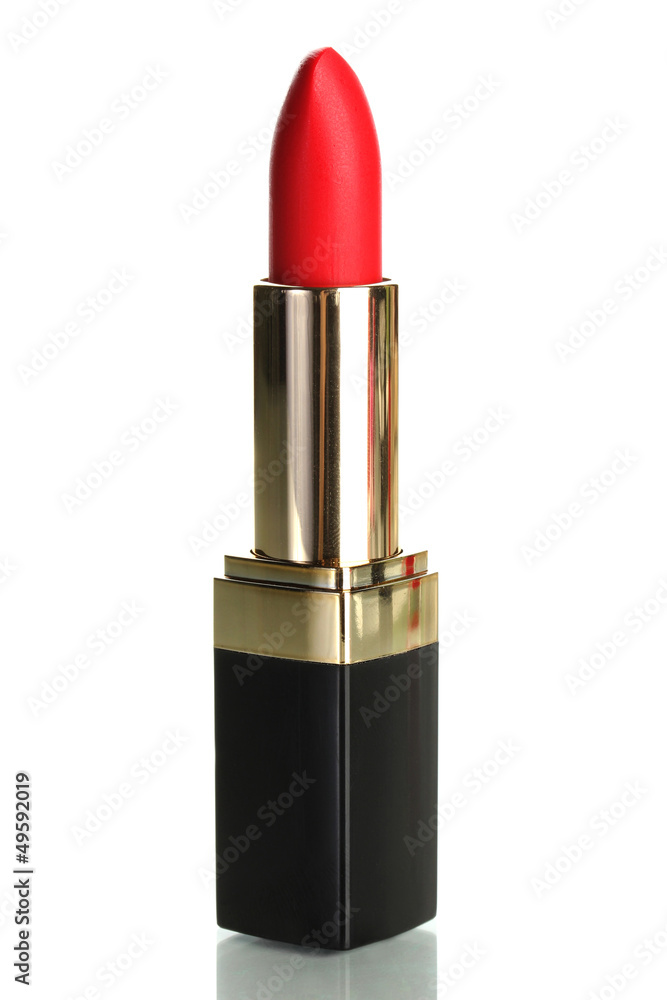 Beautiful red lipstick isolated on white Beautiful red lipstick isolated on white