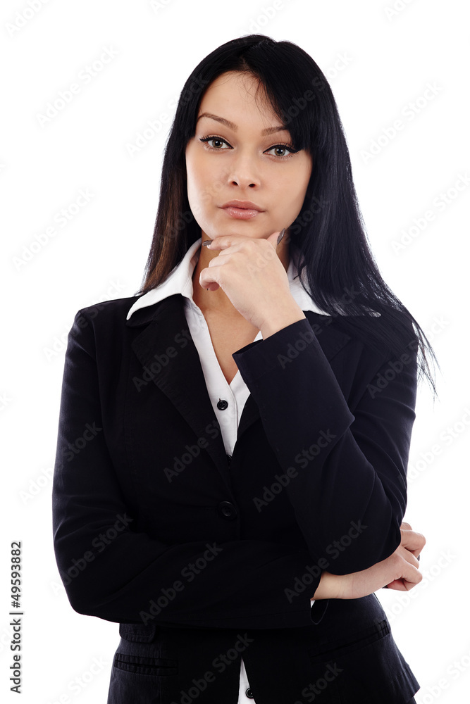 Portrait of attractive young busineswoman thinking Portrait of attractive young busineswoman thinking