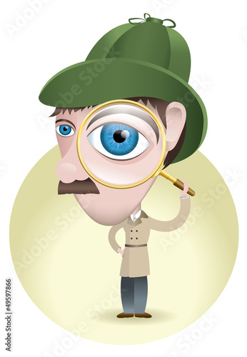Detective Looking for Clues