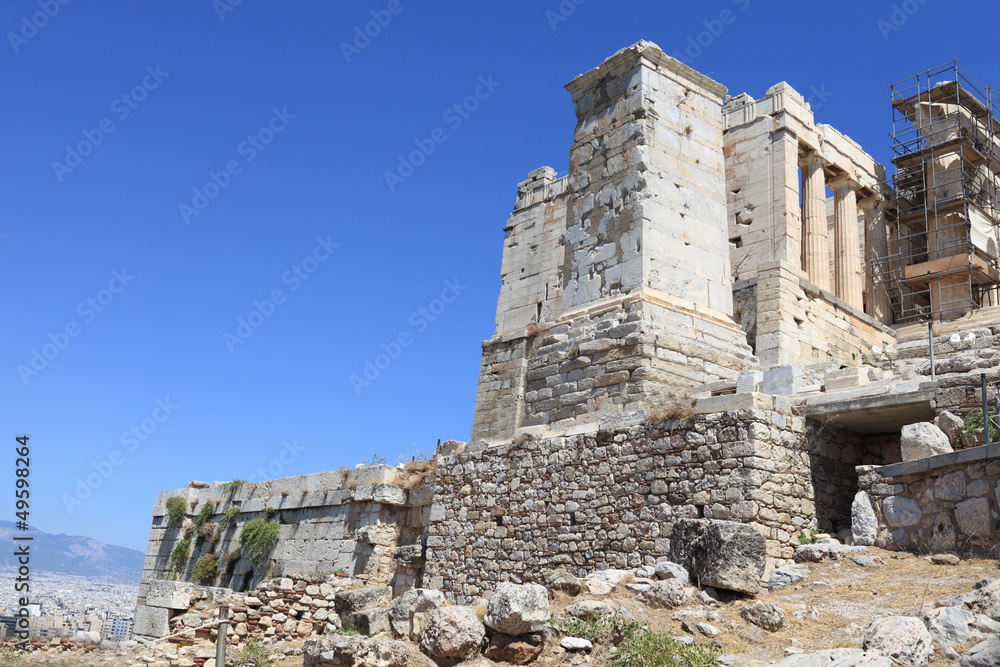 Fototapeta premium West side of Athens Acropolis propylaea