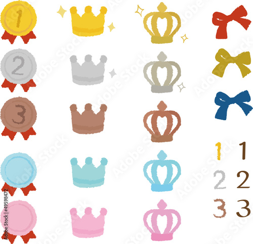 王冠とメダルのランキングアイコン 手描き風 Stock ベクター Adobe Stock