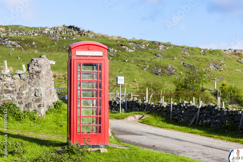 telephone booth, Clashnessie, Highlands, Scotland photo