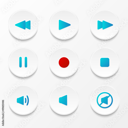 Free Download Set of media player buttons - GFXLoad