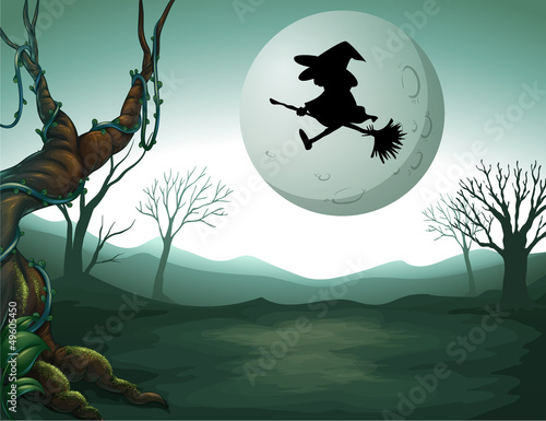 A witch at the graveyard