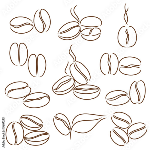 cofee beans lines as coffee symbols