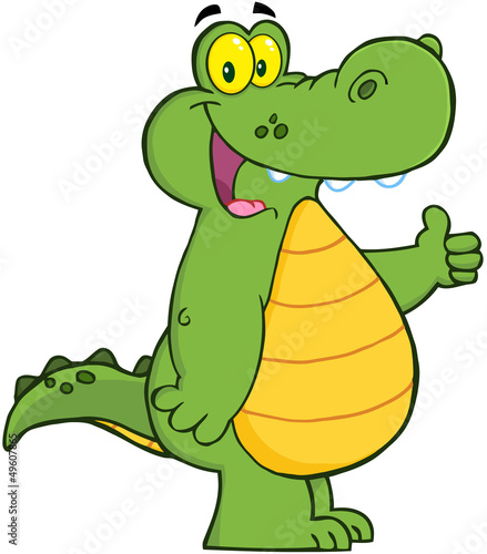 Smiling Alligator Or Crocodile Showing Thumbs Up