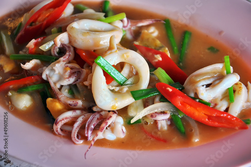 Fried squid with salted egg