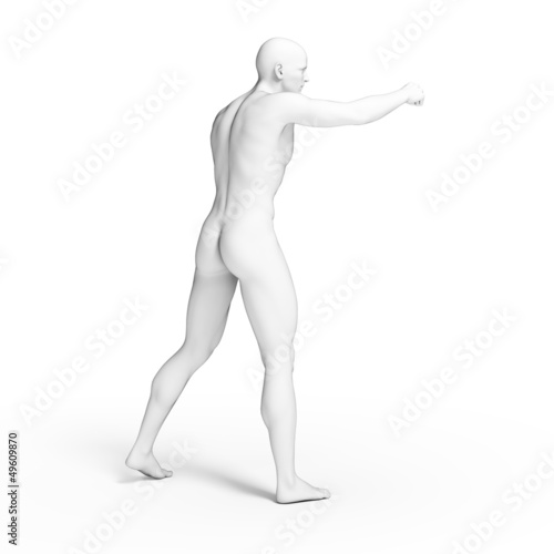 3d rendered illustration - white fighter