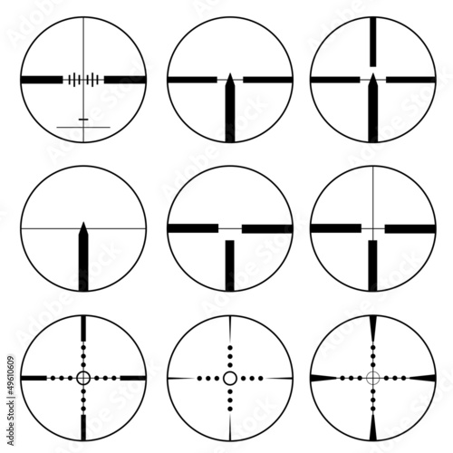 Cross hair and target set. Vector  illustration.