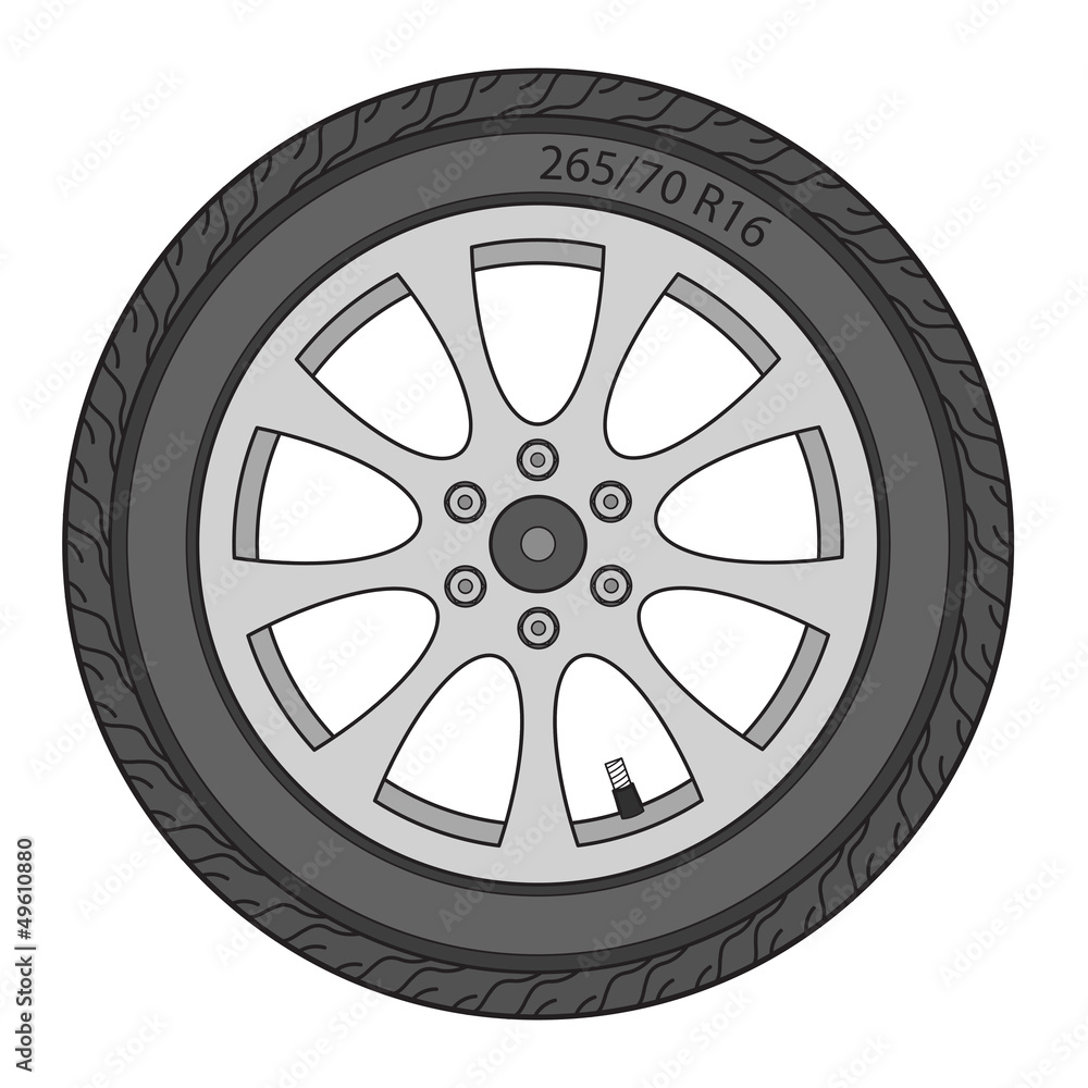 Obraz premium Car Wheel, vector illustration