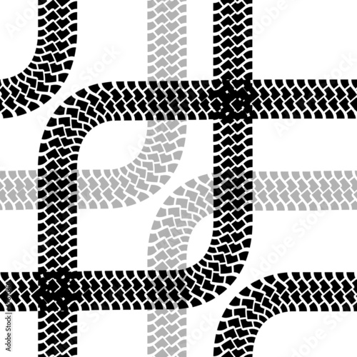 Seamless wallpaper tire tracks pattern illustration vector backg