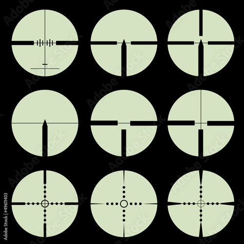 Cross hair and target set. Vector  illustration.