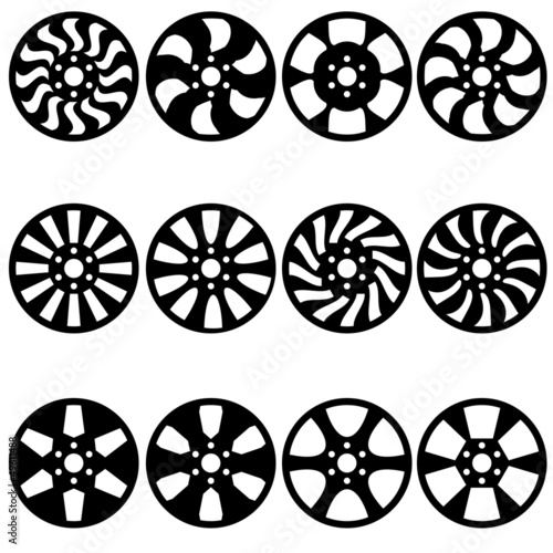 Car  alloy wheels, vector illustration