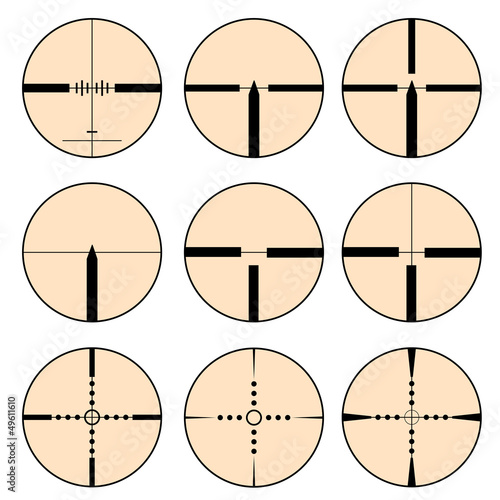 Cross hair and target set. Vector  illustration.