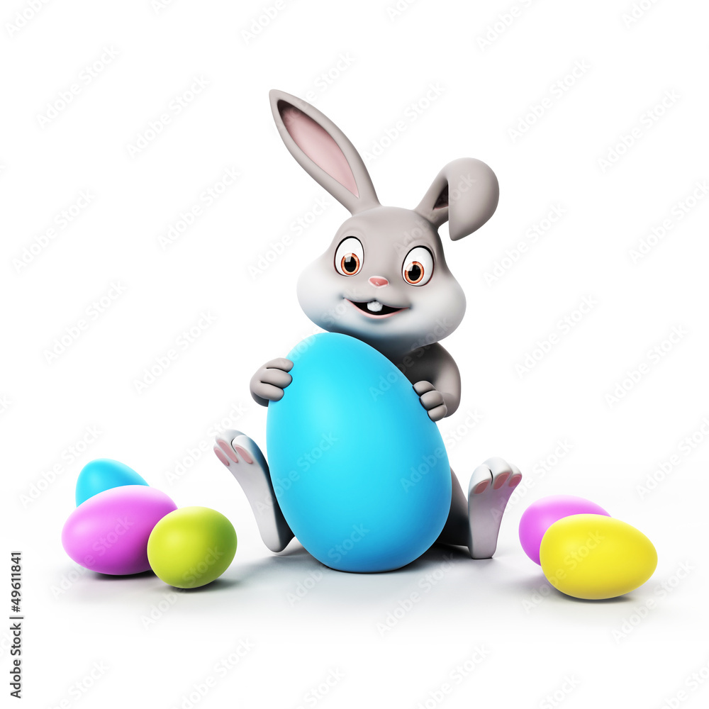 Fototapeta premium 3d rendering of a cute easter bunny