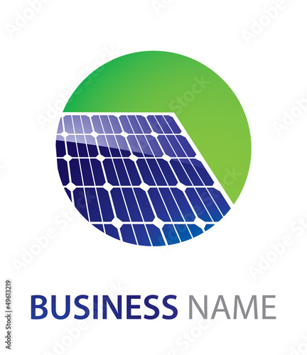 Solar Panel On Grass Logo
