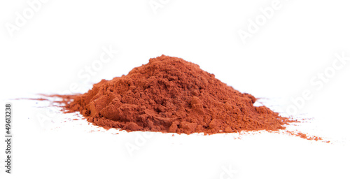 Cocoa powder on a white background