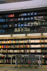 Wandcirkels Bibliotheek Gevulde boekenkast met antieke werken  © Toniflap