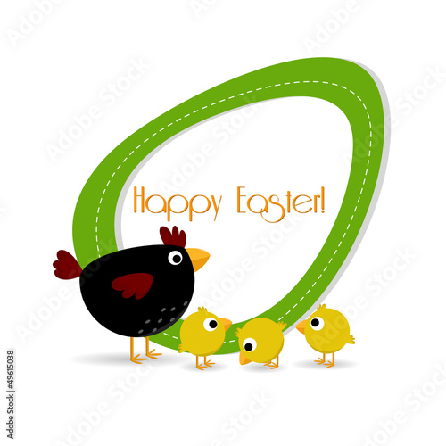 Easter Background - Hen, Chick, Egg - Place your text