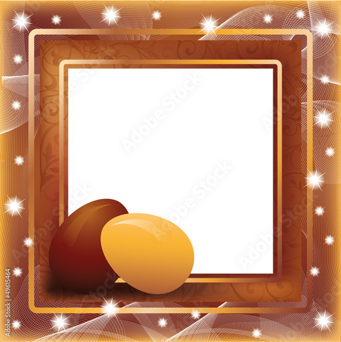 Greeting Easter photo frame in style scrapbooking, vector