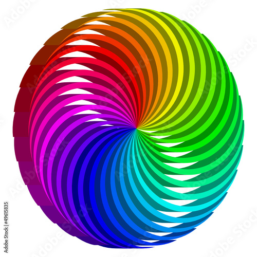 Abstract complex color circle 3D, logo, icon on white background