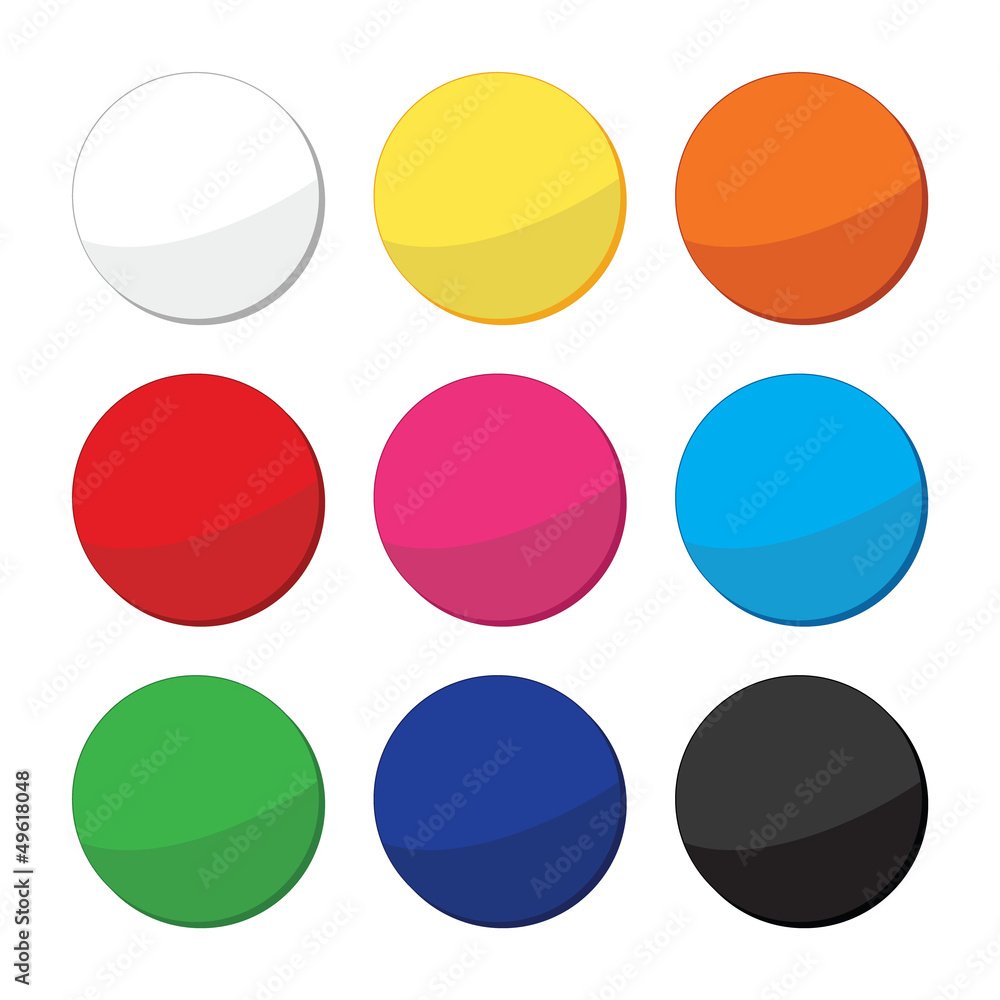 Blank, clean web round buttons set Blank, clean web round buttons set