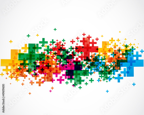 abstract colorful plus signs design