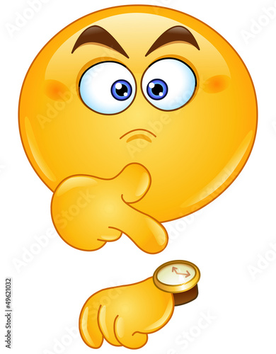 Pointing at watch emoticon