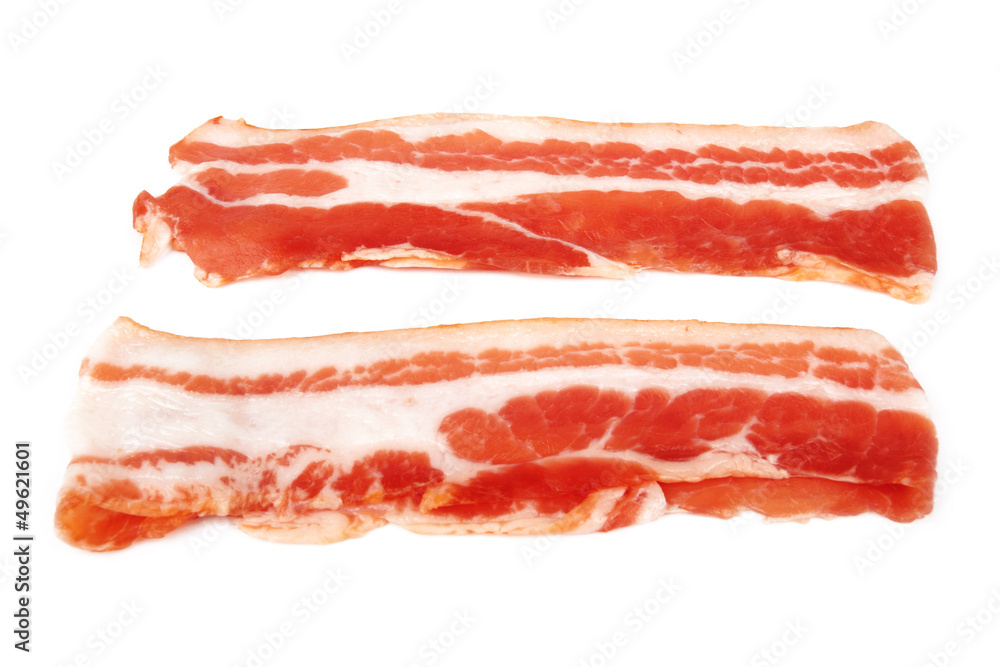 Fresh sliced bacon